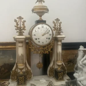 Reloj de chimenea Berthoud París en bronce y mármol